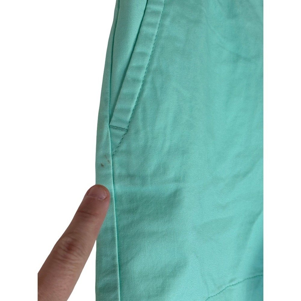 Crown & Ivy Chino Shorts Womens 4P Mint Cielo Teal Cotton Stretch Petite New Tag - Picture 4 of 14